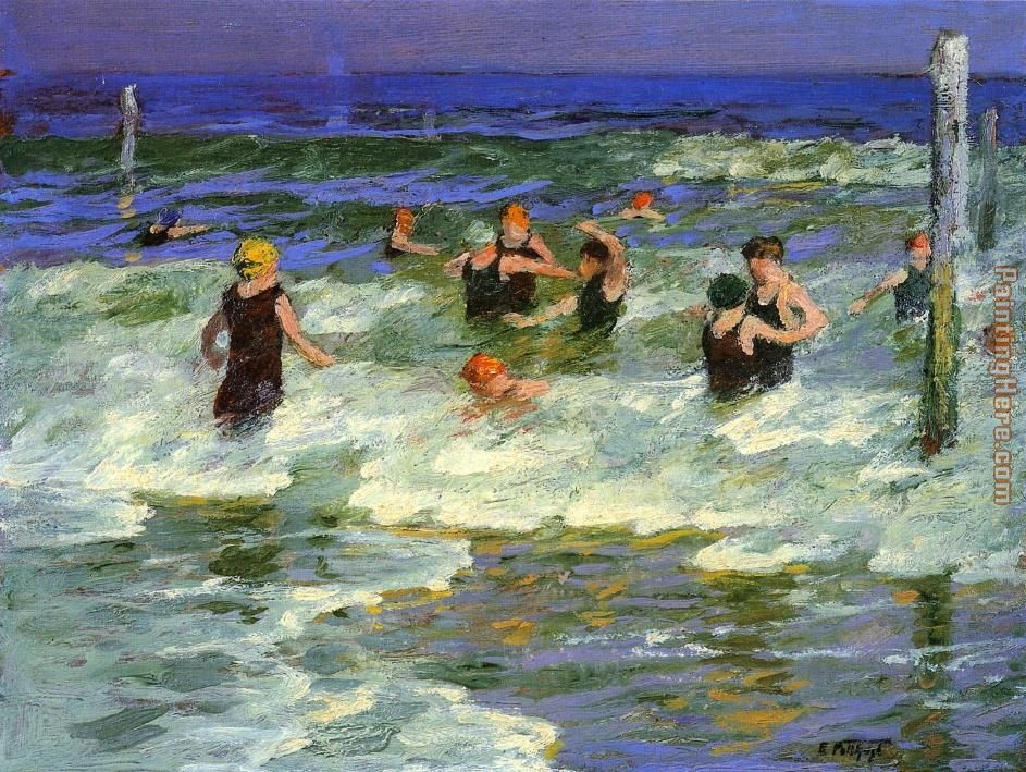 Bathers in the Surf painting - Edward Henry Potthast Bathers in the Surf art painting